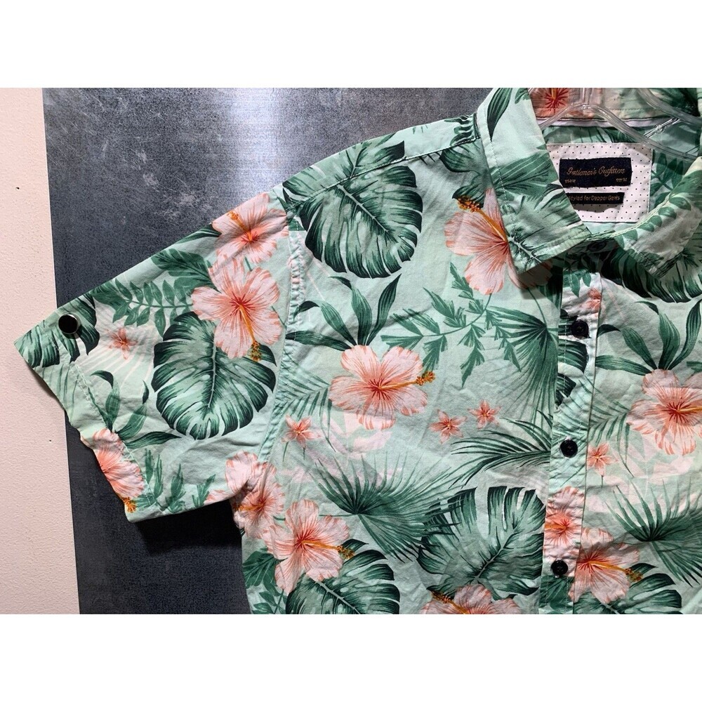 Hawaiian Hibiscus Beach Shirt Gentlemen’s Outfitters 100% Cotton Button Up M - Picture 8 of 14